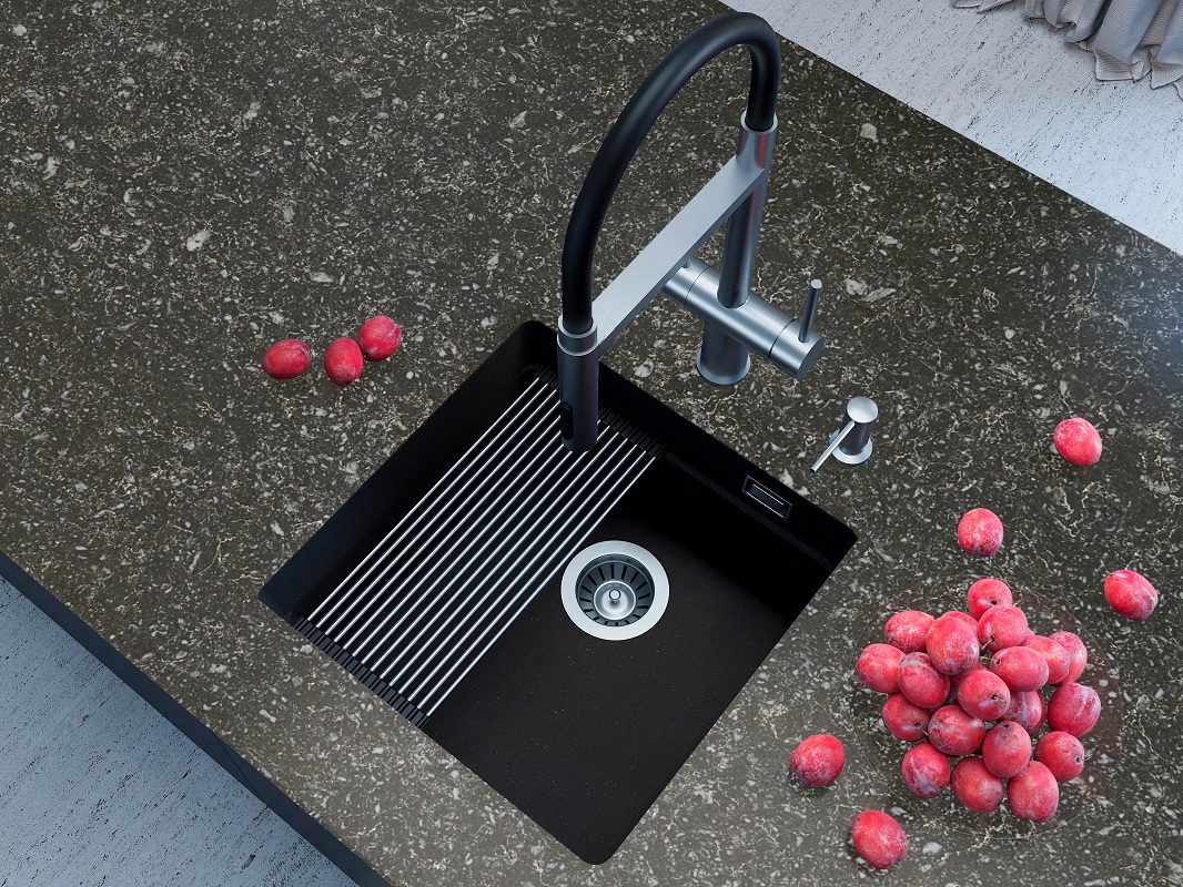Кухонная мойка Grandex Aqua COMFORT 46U CARBON