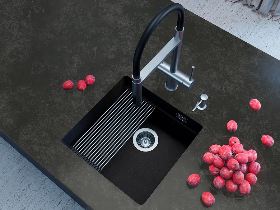 Кухонная мойка Grandex Aqua COMFORT 46U BLACK METALIC