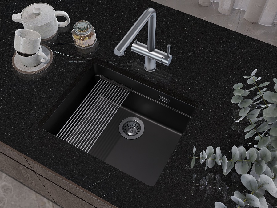 Кухонная мойка Grandex Aqua COMFORT 56U CARBON