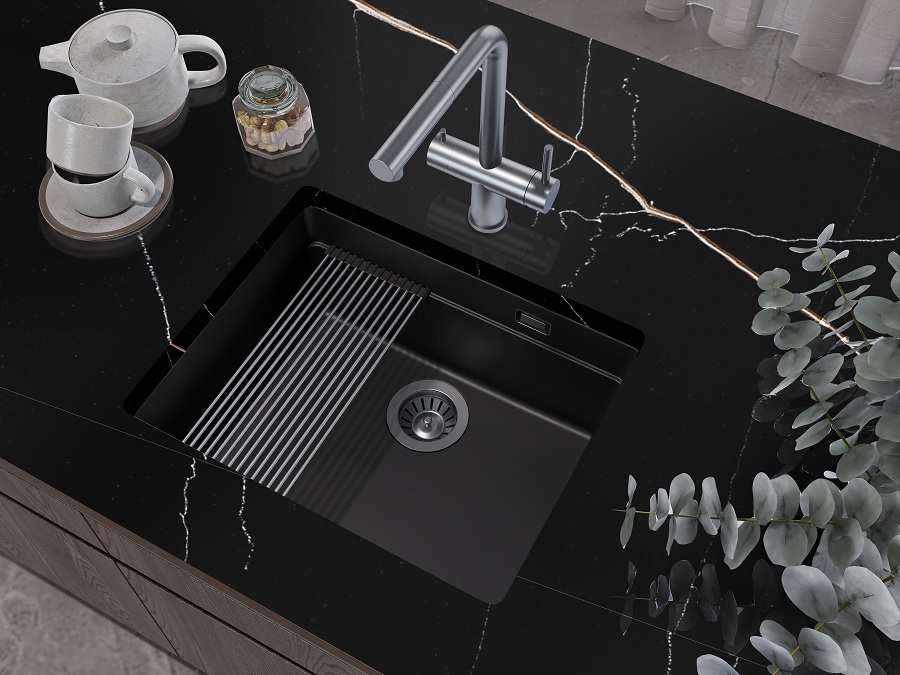 Кухонная мойка Grandex Aqua COMFORT 56U CARBON