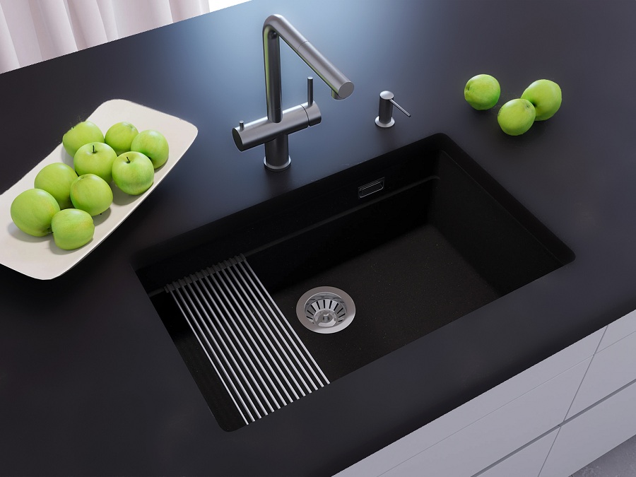 Кухонная мойка Grandex Aqua COMFORT 73U CARBON