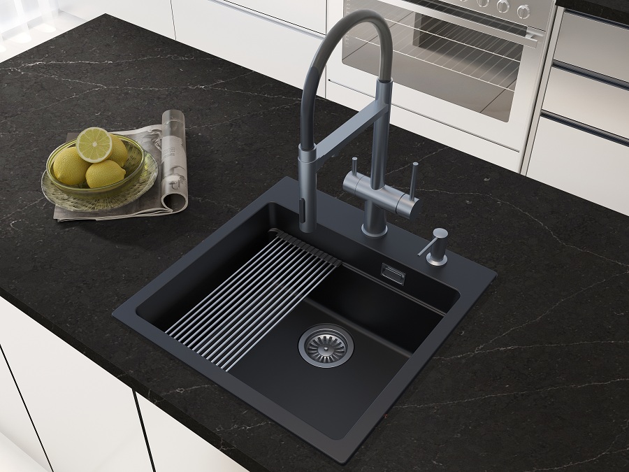 Кухонная мойка Grandex Aqua COMFORT 51F CARBON