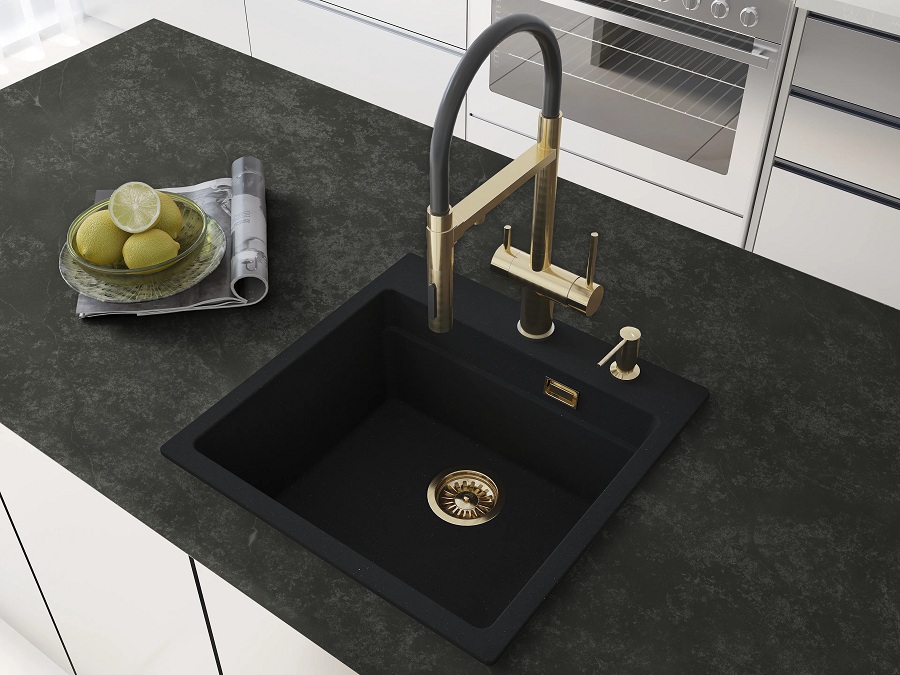 Кухонная мойка Grandex Aqua COMFORT 51F BLACK METALIC