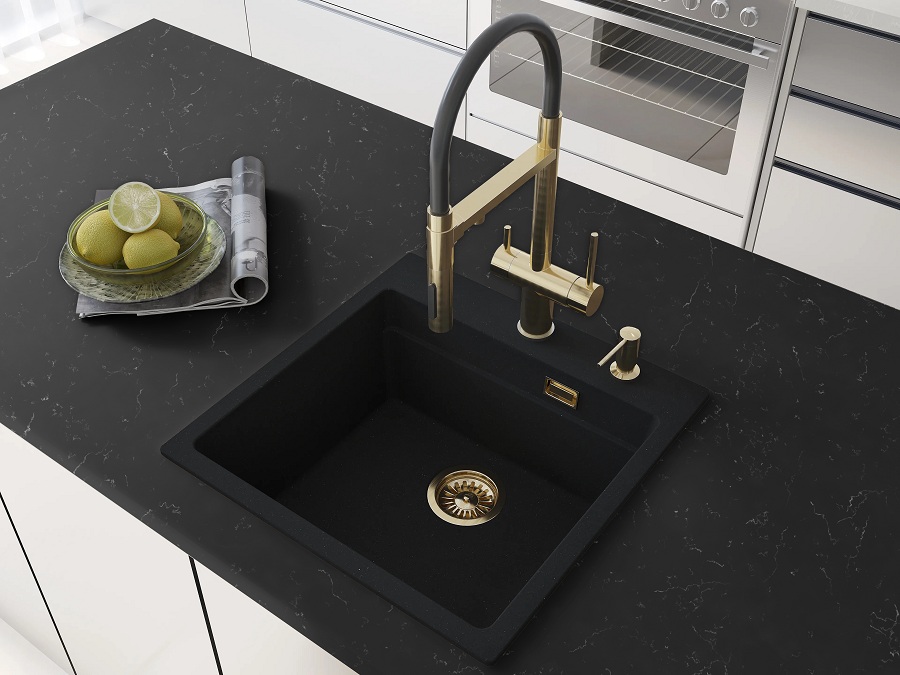 Кухонная мойка Grandex Aqua COMFORT 51F BLACK METALIC