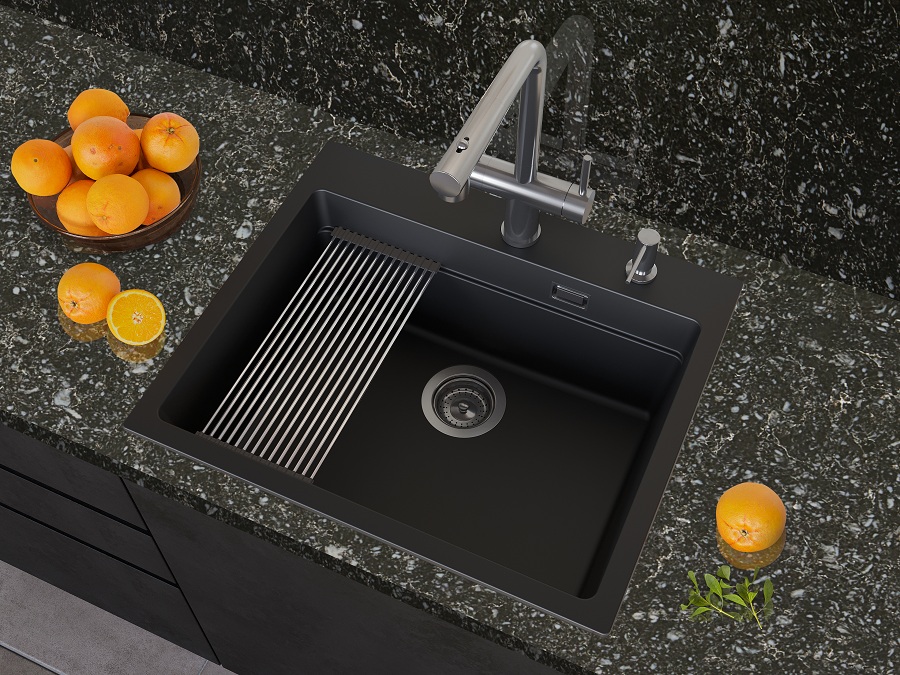 Кухонная мойка Grandex Aqua COMFORT 60F CARBON