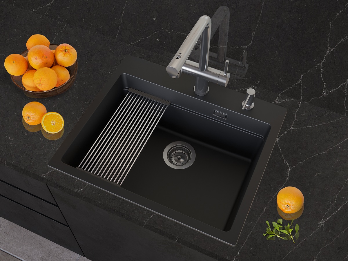 Кухонная мойка Grandex Aqua COMFORT 60F CARBON