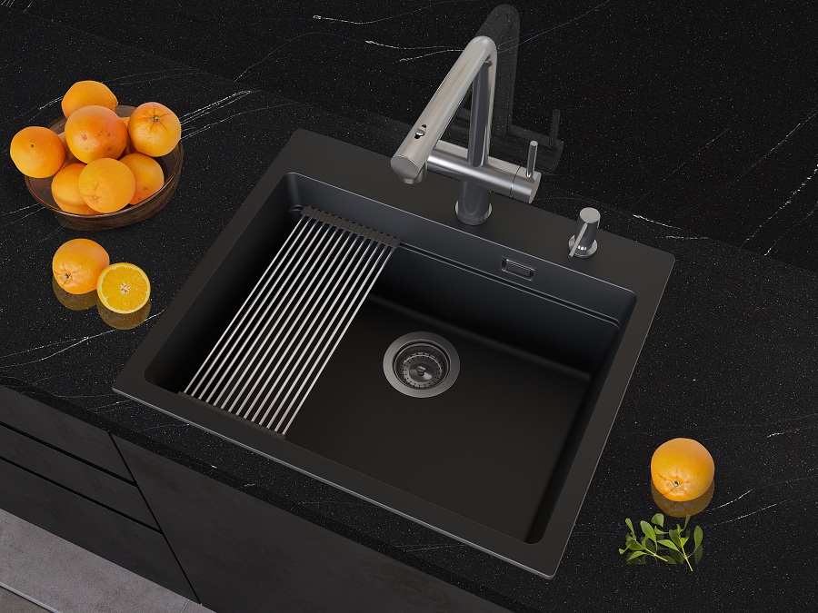 Кухонная мойка Grandex Aqua COMFORT 60F CARBON