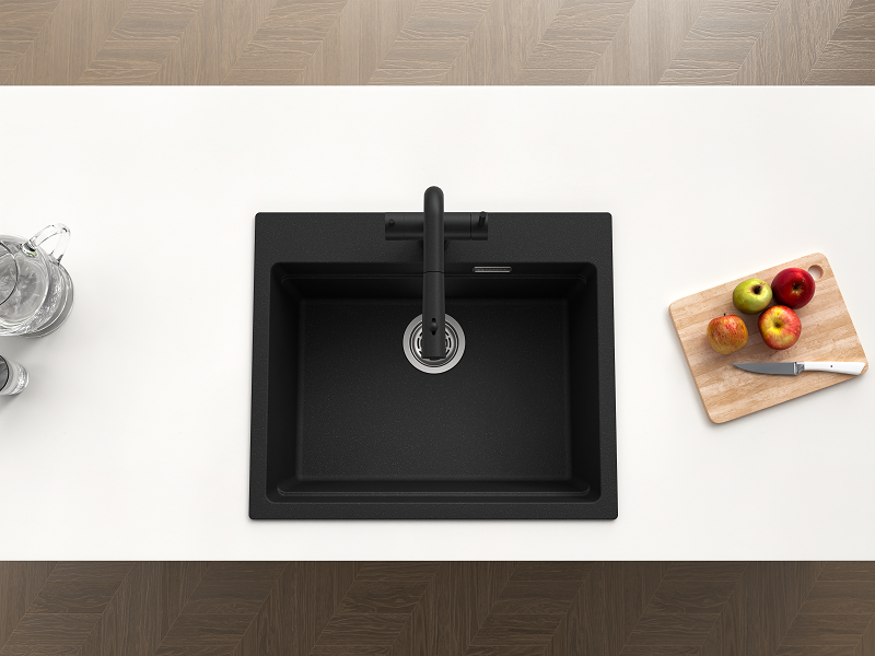 Кухонная мойка Grandex Aqua COMFORT 60F BLACK METALIC