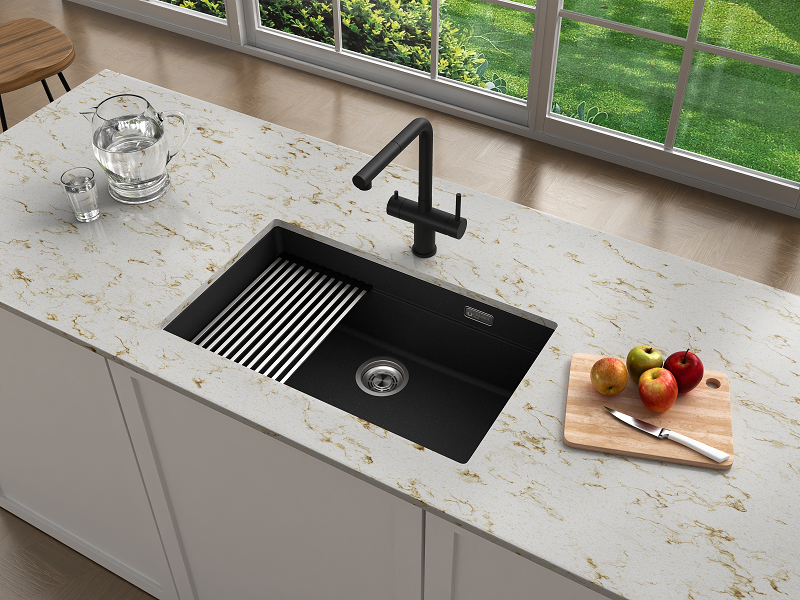 Кухонная мойка Grandex Aqua COMFORT 73U BLACK METALIC