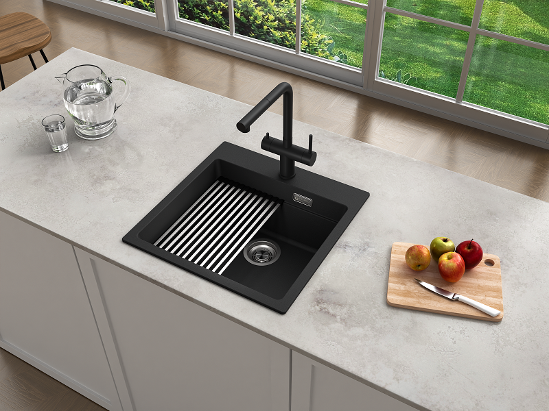 Кухонная мойка Grandex Aqua COMFORT 51F CARBON