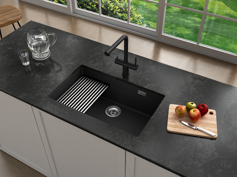 Кухонная мойка Grandex Aqua COMFORT 73U BLACK METALIC